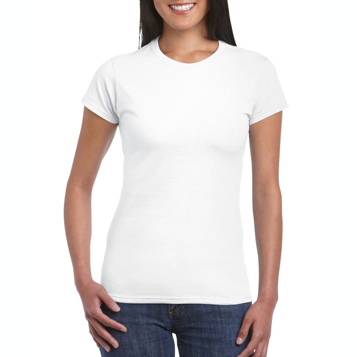 Gildan Womens Slimfit Crew Neck T Shirt Front